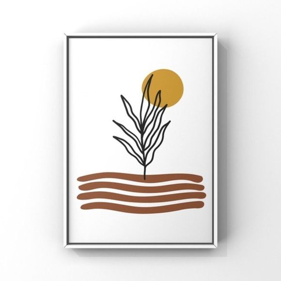 Modern minimalist boho abstract wall art print - Picture 1 of 2
